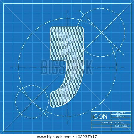 Vector comma icon. Eps10