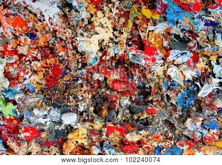 palette with oil paint
