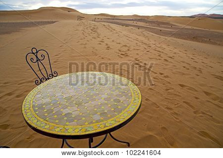 Table And Seat Yellow Sand