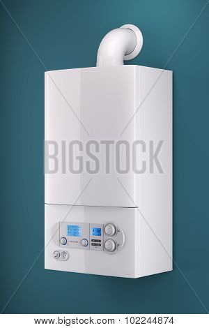 Household Gas Boiler Isolated On Background 3D