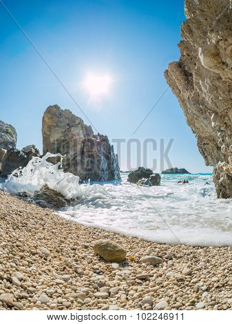 Kathisma Beach, Lefkada Island in Ionian Sea, Greece.