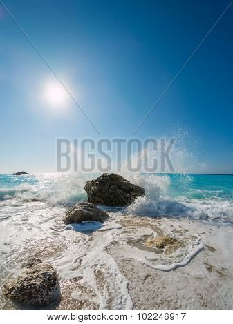 Kathisma Beach, Lefkada Island in Ionian Sea, Greece.