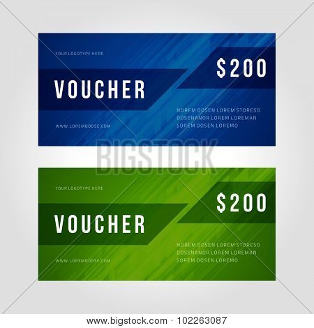 Voucher template abstract gepmetric design vector illustration