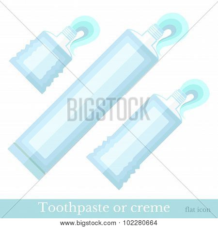 flat tube with squeezed from paste or cream etc. isolated on white Place for your design and branding Vector