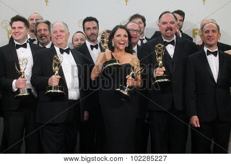 LOS ANGELES - SEP 20:  Julia Louis-Dreyfus, VEEP at the Primetime Emmy Awards Press Room at the Microsoft Theater on September 20, 2015 in Los Angeles, CA