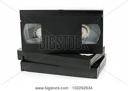 Stack Of Video Home System Movie Cassettes
