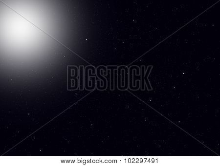 Sun far far away in the space