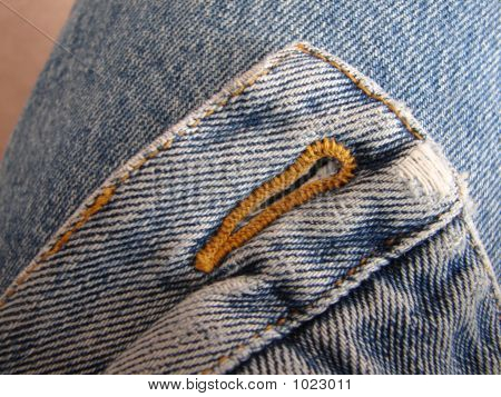 Knopfloch in Denim Mantel fleißig Freund.