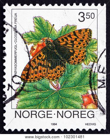 Postage Stamp Norway 1994 Freija Fritillary, Clossiana Freija, Butterfly