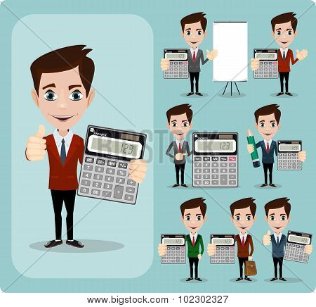 Portrait Of Happy Accountant set