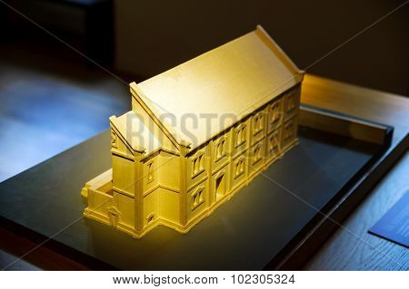 Wooden Miniature Model Of Old Church