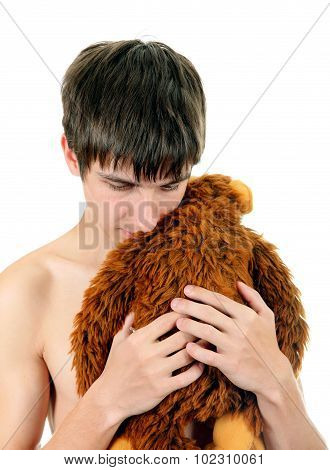 Young Man With Plush Toy