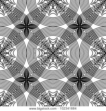 Abstract black and white seamless pattern.