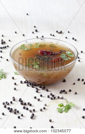 Pepper Rasam From South India.