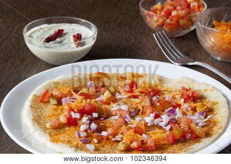 Onion Tomato Carrot Uthappam