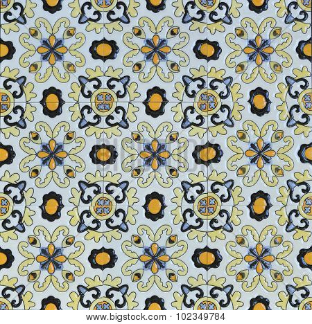 Seamless floral tile design patterns.