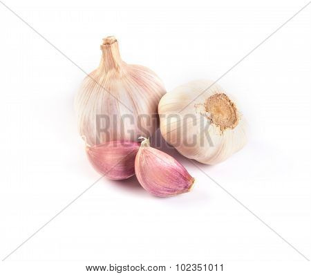 Garlic On White Background