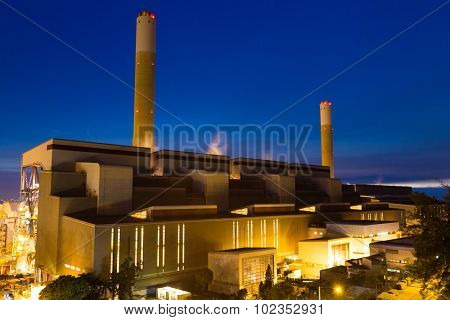 Cement Plant and power sation during sunset
