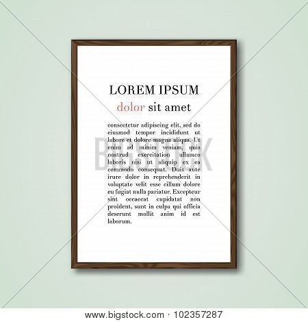 Wood Frame2 For A4 Image Or Text With Ofl Palitoon