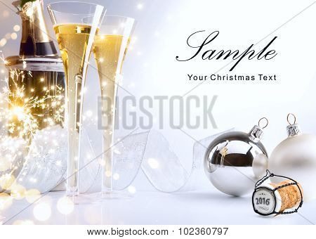 Art Christmas Or New Year's Party Invite