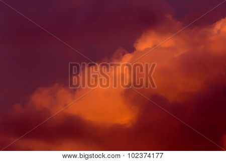Lush Clouds In Fiery Red Tones