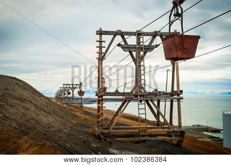 Old Cable Car For Coal Transportation, Svalbard, Norway