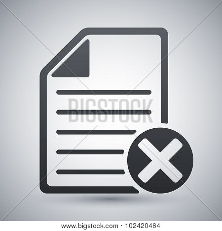 Vector Document Icon With Delete Or Abort Glyph