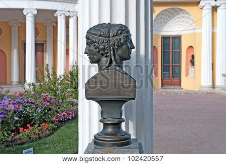 Tsarskoye Selo (Pushkin). Saint-Petersburg. Russia. Sappho and Phaon Sculpture