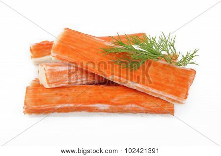 Crab Sticks On White