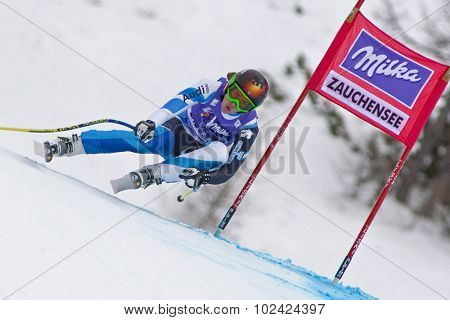ZAUCHENSEE AUSTRIA. 08 JANUARY 2011.  Carolina Ruiz-Castillo (SPA) speeds down the course competing in the downhill race part of FIS Alpine World Cup, in Zauchensee Austria.