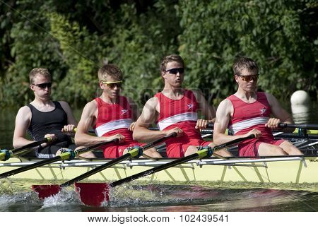 HENLEY, ENGLAND. 03-07-2010.  Norske Studenters Roklub & Tonsberg, NOR  in action on day 4 of the Henley Royal Regatta 2010 held on the River Thames.  