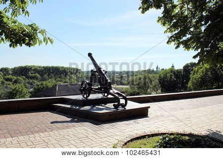 old cannon in the park of Chernihiv