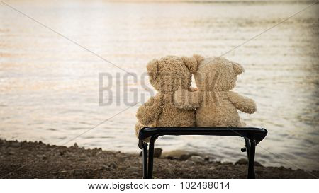 Teddybears enjoying the view