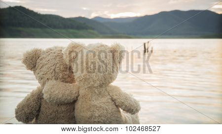 Teddybears enjoying the view
