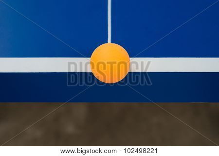 Pingpong Ball Hits The Edge Of A Blue Pingpong Table