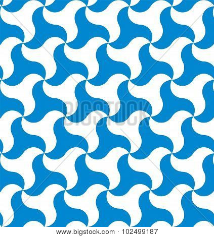 Blue And White Geometrical Seamless Background.