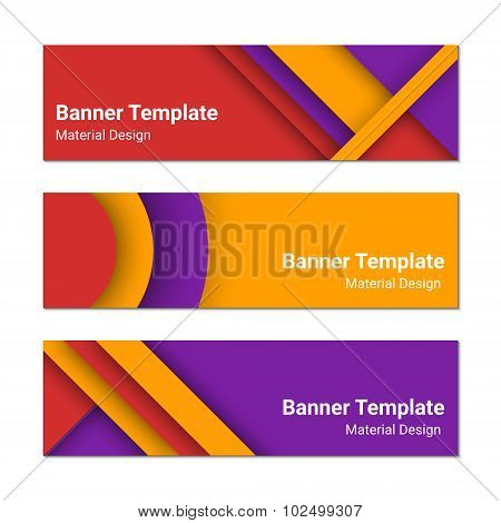 Set Of Modern Colorful Horizontal Vector Banners.