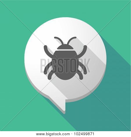 Long Shadow Comic Balloon With A Bug