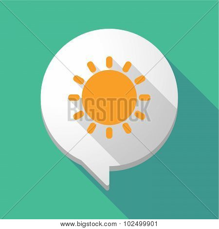 Long Shadow Comic Balloon With A Sun