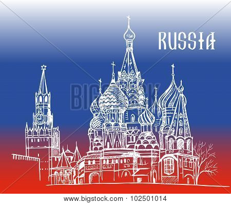 Moscow Russia On Flag