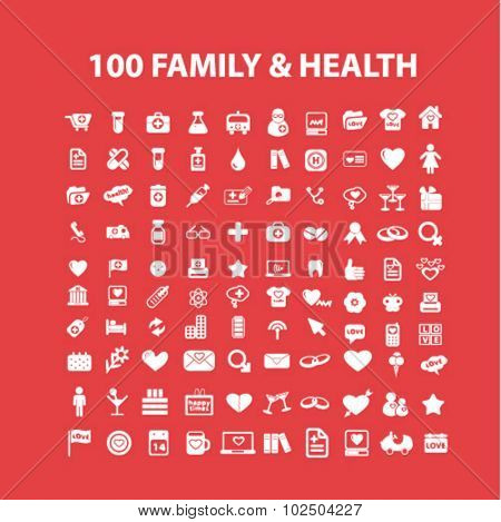 family, health care icons
