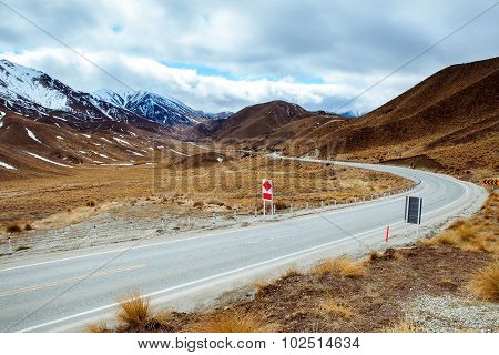 Beautiful Landscape At Waitaki District View Point In South Island New Zealand