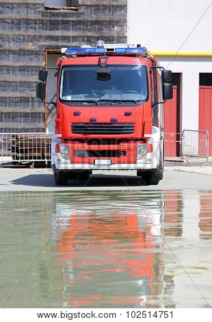 Firetruck In The Barracks Of The Fire Brigade After The Fire Tutorial