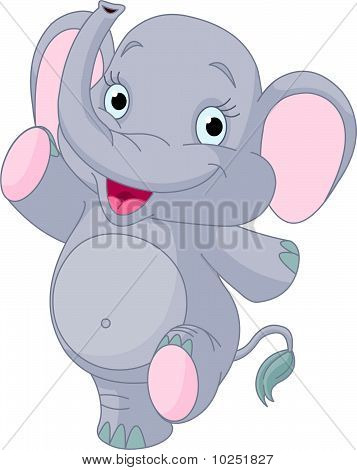 Baby elefantti tanssia