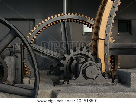 Gigantic Old Wheels Of A Cable Car