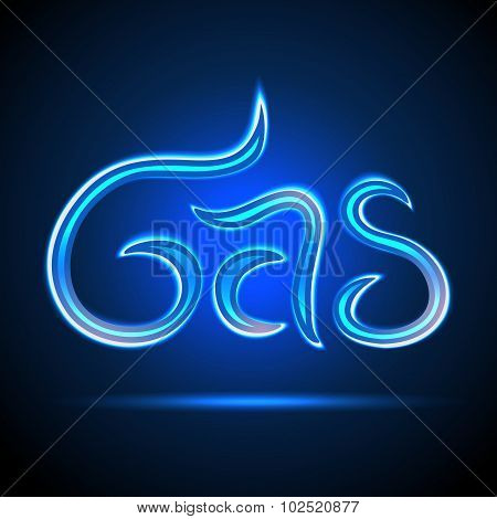 Floating Word Gas Made Of Gas Flame