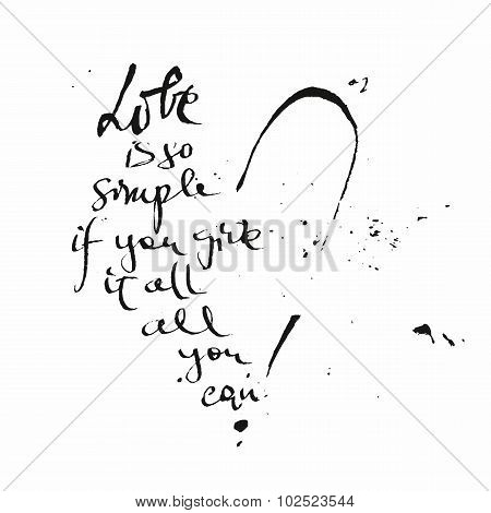 Sketch Of Heart With Expression About Love