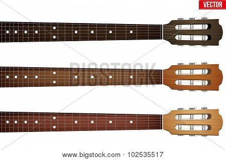 Set of Guitar neck fretboard and headstock