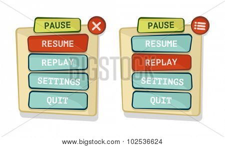 Vector simple game menu interface 