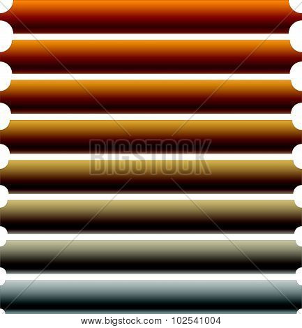 Set Of Metal Plaques, Banners With Blank Space. Editable Vector.